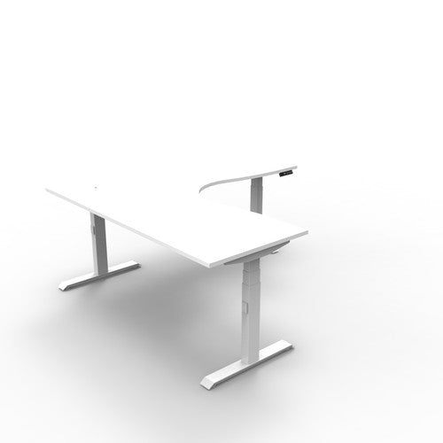 Rapidline Boost Plus Corner Workstation 1500 x 1500 x 750mm Natural White / White Satin