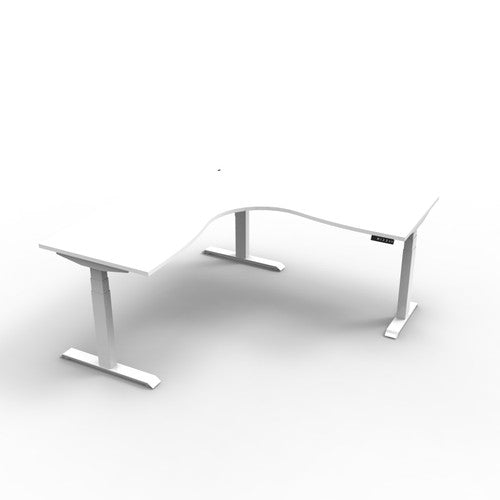 Rapidline Boost Plus Corner Workstation 1500 x 1500 x 750mm Natural White / White Satin
