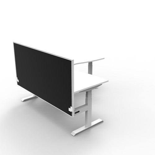 Rapidline Boost Plus Corner Workstation 1800 x 1500 x 750mm with Screen Natural White / White Satin