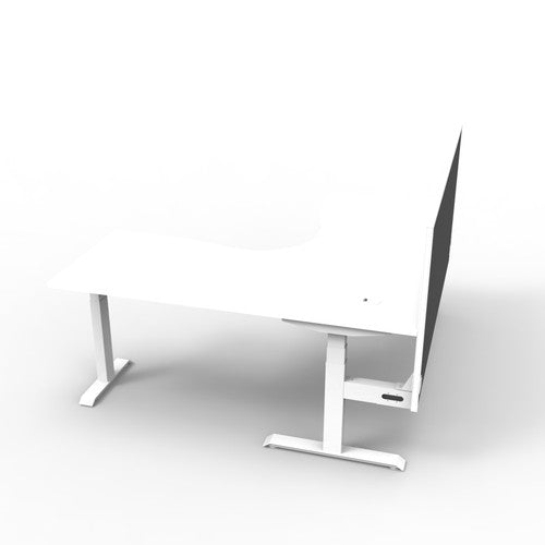 Rapidline Boost Plus Corner Workstation 1500 x 1500 x 750mm with Screen Natural White / White Satin