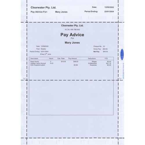 Stack of Bala laser pay advice envelopes suitable for high-volume payroll runs