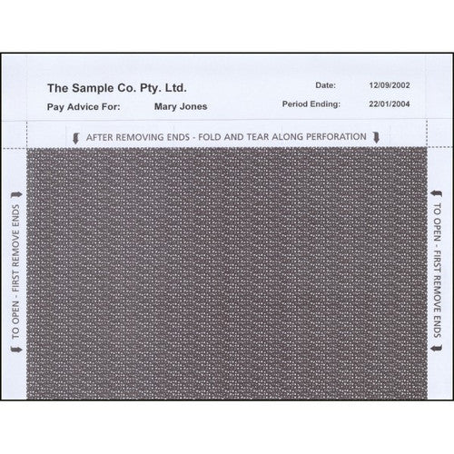 Bala A4 pressure seal pay envelope folded and sealed, ready for posting