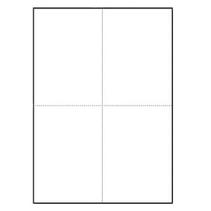 Bala A4 80gsm white perforated computer paper pre-perforated into 4 sections, ream of 500 sheets