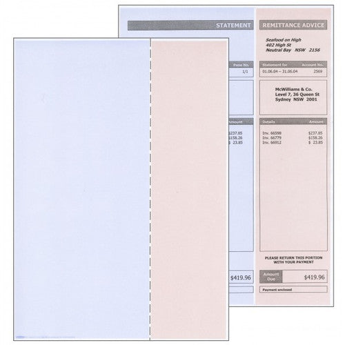 Close view of Bala perforated A4 paper showing 76mm vertical tear line on white 80gsm sheet