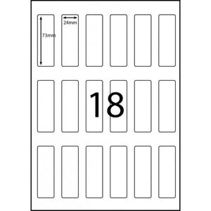 Bala A4 shelf and label tags 24x73mm white, ream of 500 sheets
