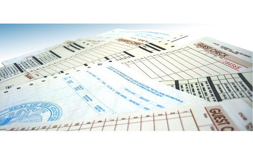 Close-up of Bala Attache continuous business invoice form showing 3-part layout