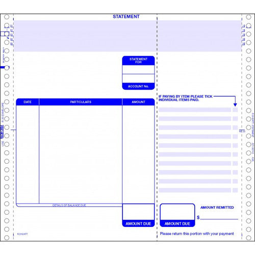 Bala Attache Statement continuous business forms 216x241mm, 2-part, box of 1000