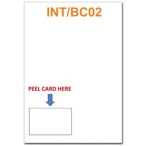 Bala integrated business card sheet 86x54mm left corner, pack of 100
