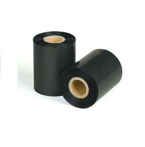 Bala wax resin ribbon 300m roll shown next to thermal transfer printer