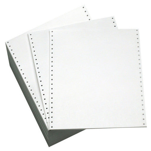 Bala two-part continuous computer paper 93x241mm 60gsm box of 3000 sheets with cross and marginal perforations