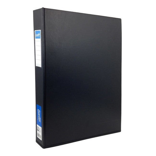 Bantex A3 upright ring binder with 38mm 2D rings and black cover, shown standing upright on a white background