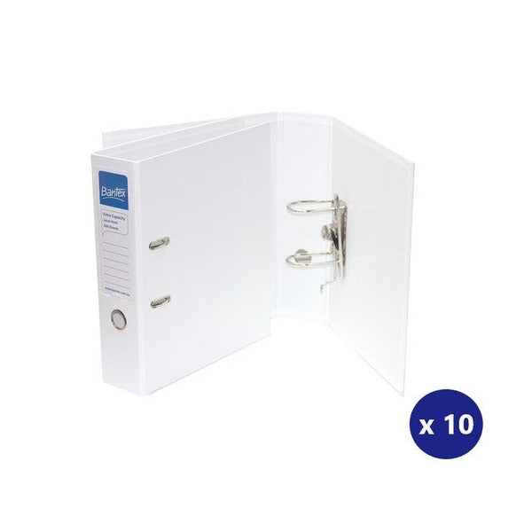 Bantex A4 Extra Capacity Lever Arch File White Box of 10 - image 1