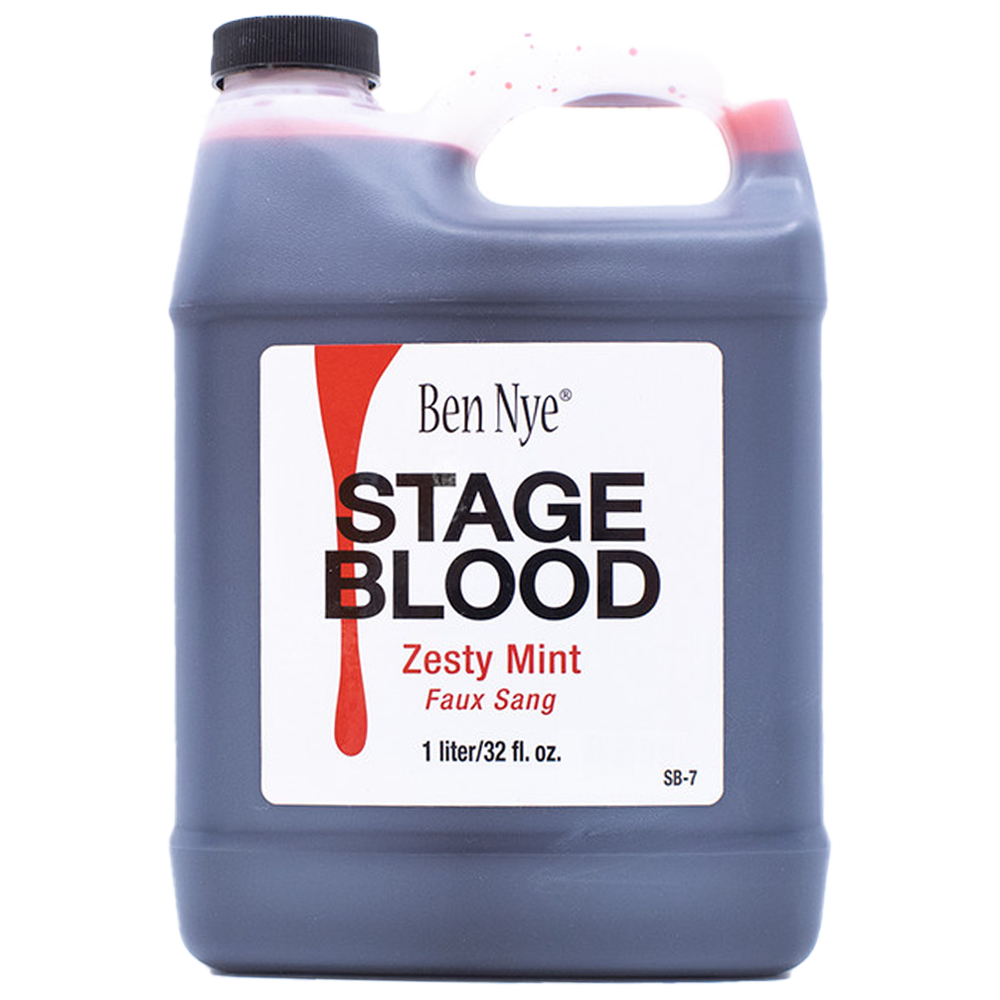 Ben Nye Stage Blood 1L realistic corn-syrup stage blood for trauma simulation first aid training and theatrical use