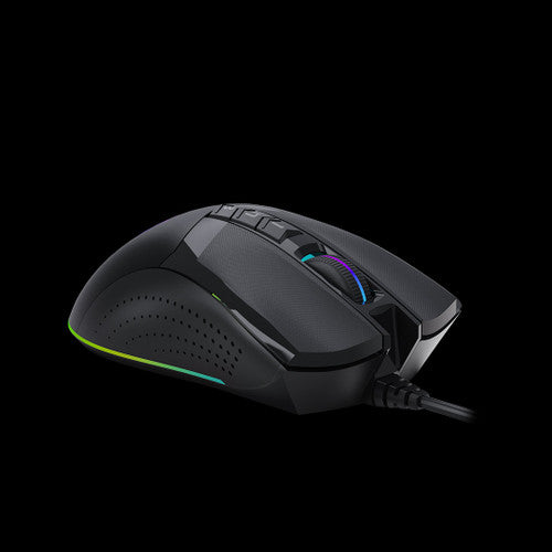 Bloody W90 Pro RGB gaming mouse showing side grip and RGB lighting