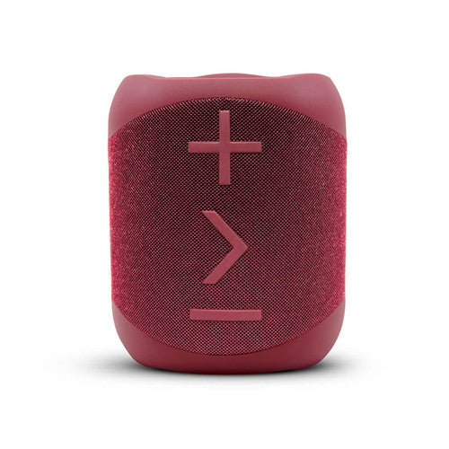 BlueAnt X1i Crimson Red portable speaker with carry handle extended for transport