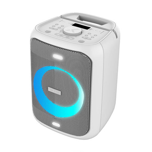 BlueAnt X5 speaker showing LED lightshow modes active