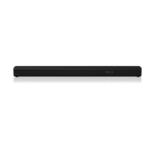 BlueAnt XT120 120-watt black soundbar front view showing metal grille