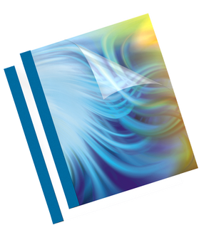 Fellowes Binding Covers Thermal A4 3mm 30 Sheets Leathergrain Back Blue