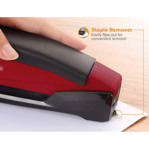 Close-up of soft rubber grip on the Bostitch InPower desktop stapler