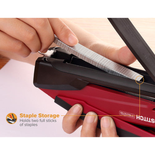 Bostitch InPower stapler opened flat for bulletin board tacking use