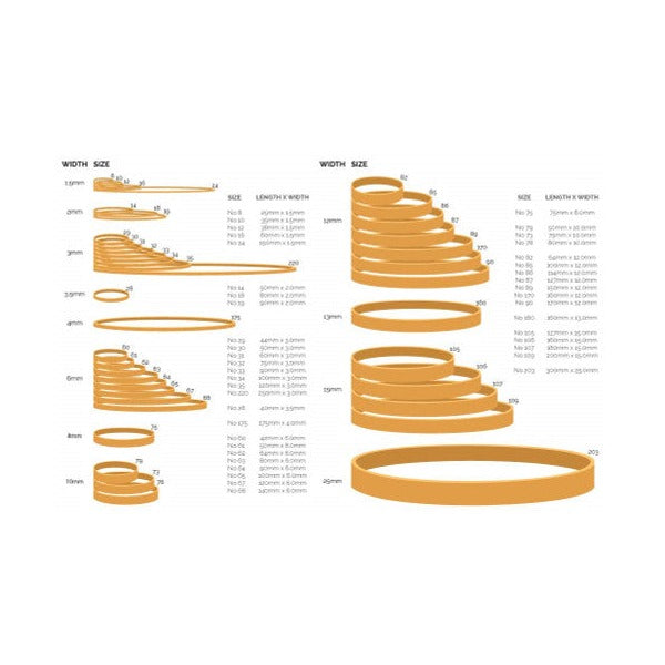 Bounce Rubber Bands Size 12 500g Bag Natural Tan - brand lifestyle image showing rubber band packaging