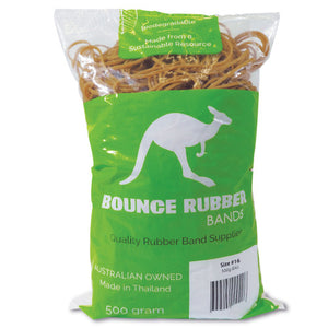 Bounce Rubber Bands Size 16 60 x 1.5mm 500g Bag Natural Tan - image 1