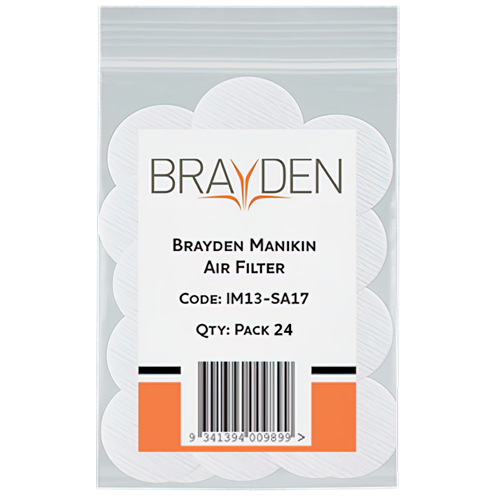 Brayden Manikin Air Filter Adult Pack of 24 replacement hygiene filters for Brayden CPR training manikins