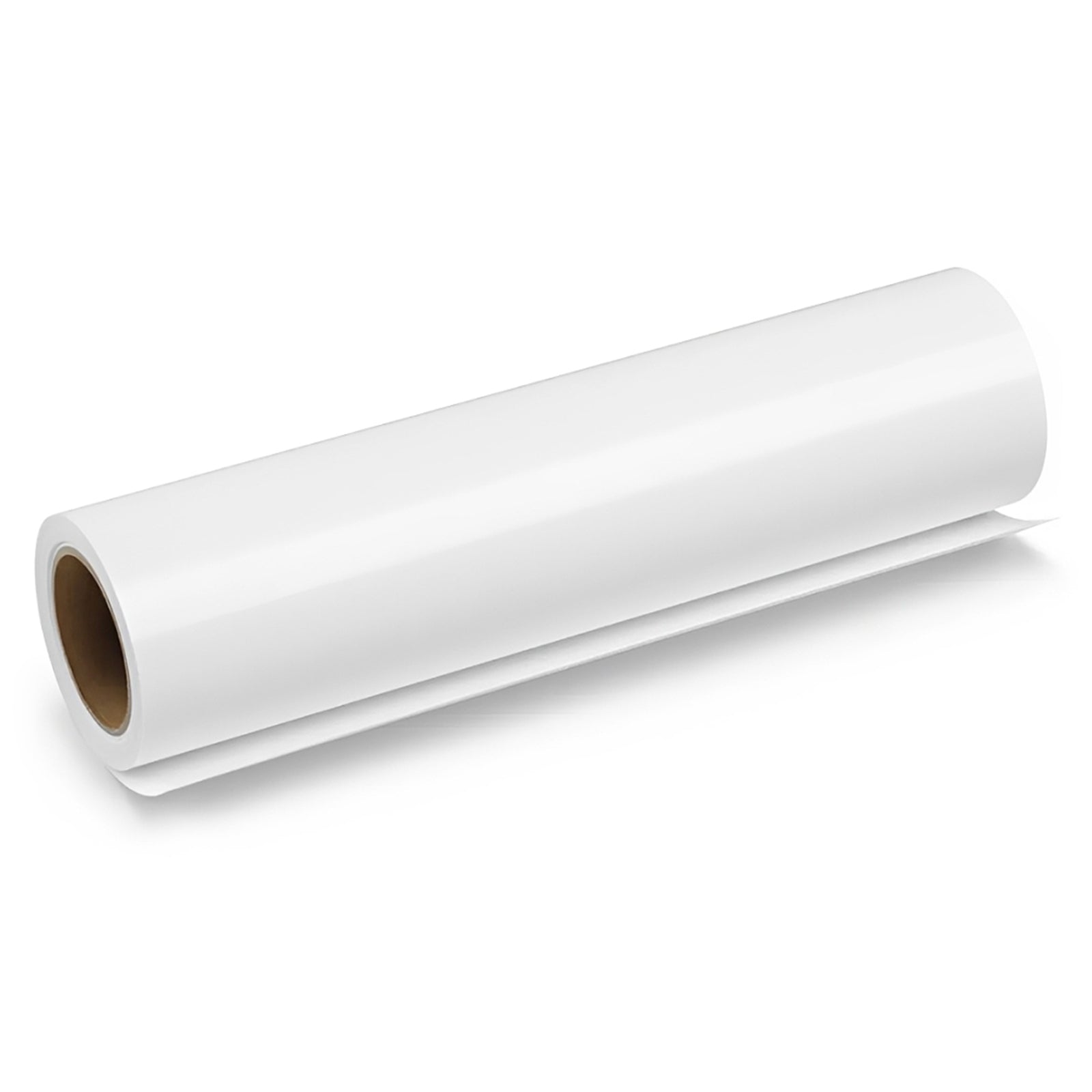 Studio product image featuring the Brother BP80GRA3 glossy paper roll partially unrolled against a clean background. The glossy coating and smooth surface are clearly visible, emphasising premium print performance.