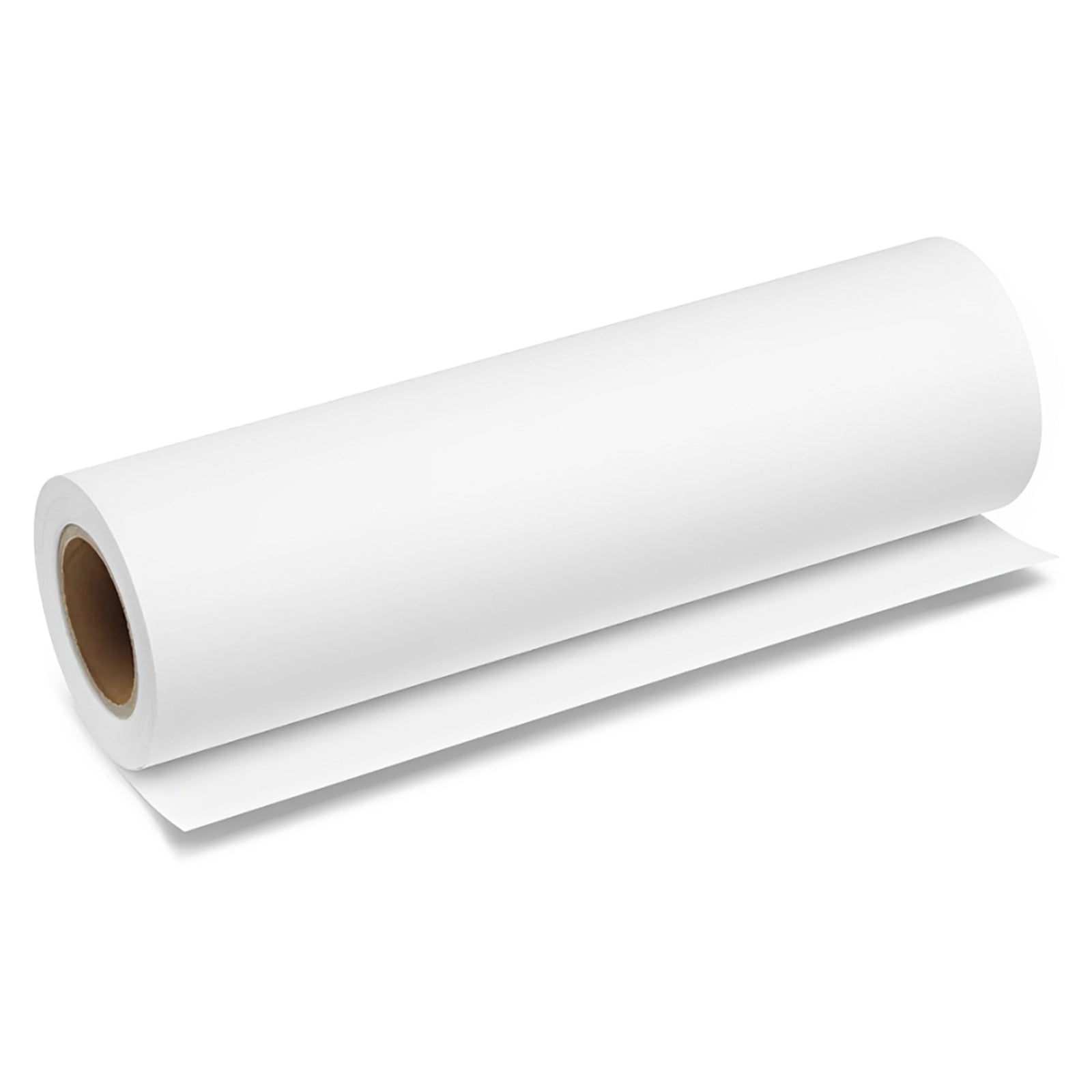 Studio product image of the Brother BP80MRA3 matte paper roll against a neutral background. The partially unrolled paper reveals a clean matte surface designed for sharp image reproduction and reduced glare.