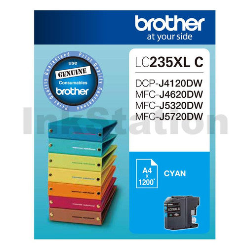 Brother Original High Yield Ink Cartridge LC235XLC 1200 Pages Cyan