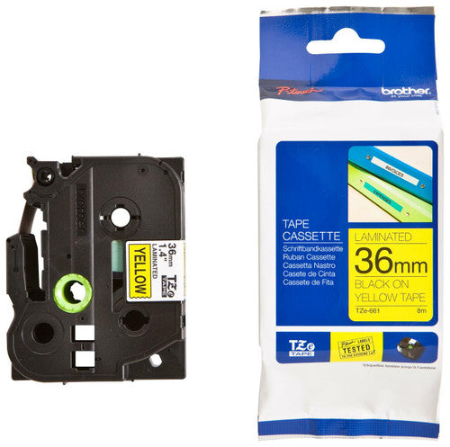 Brother TZe-661 36mm Black on Yellow Labelling Tape - image 1