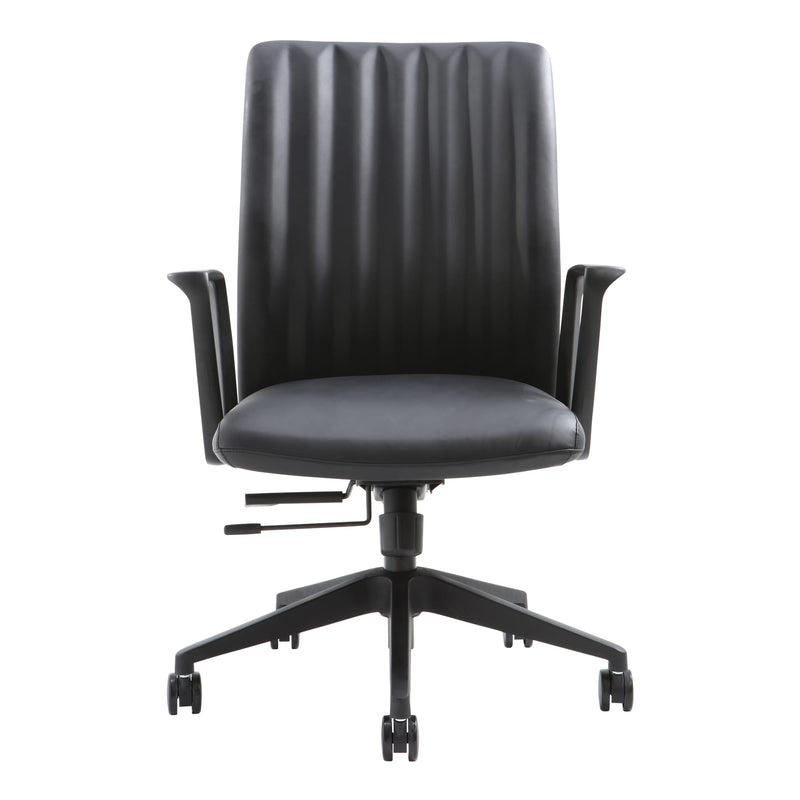 Detail view of Buro Artemis Chair Mid Back Black PU highlighting finish and adjustment features