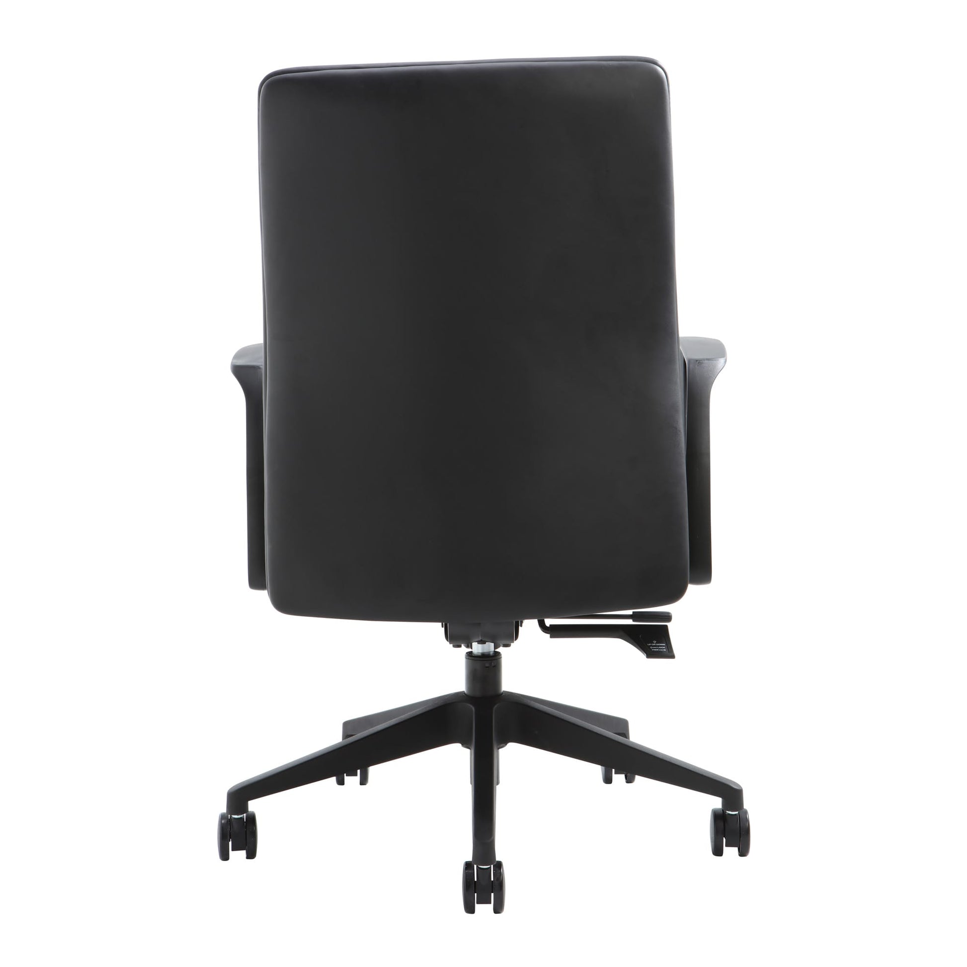Rear view of Buro Artemis Chair Mid Back Black PU showing back construction