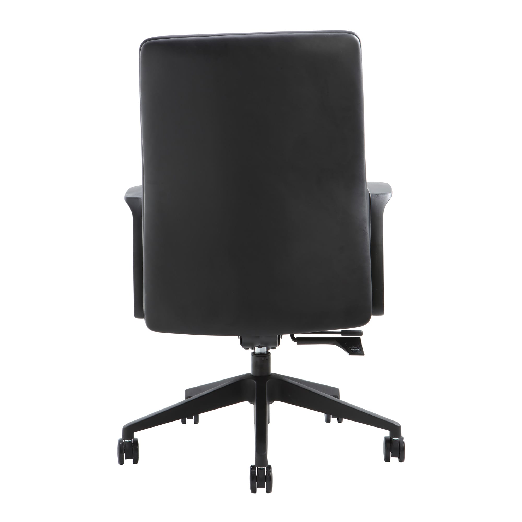 Rear view of Buro Artemis Chair Mid Back Black PU showing back construction