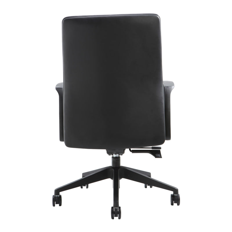Rear view of Buro Artemis Chair Mid Back Black PU showing back construction