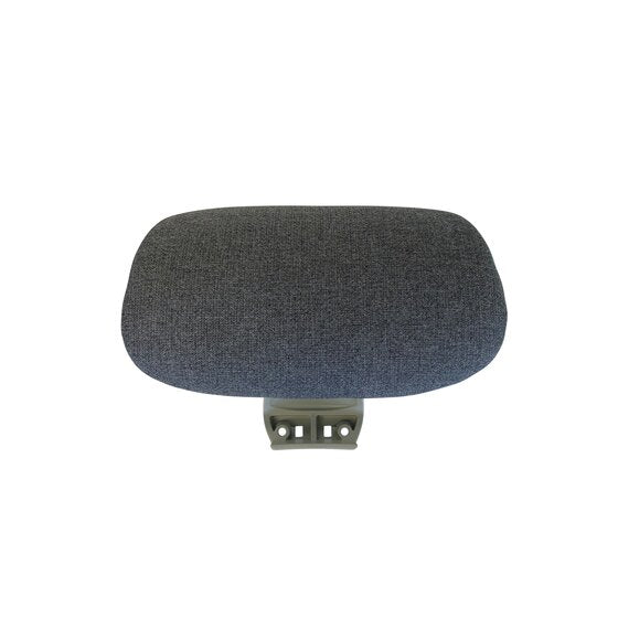 Front of the Buro 159-M2-HDREST headrest, a grey upholstered pad with a grey mounting tongue below
