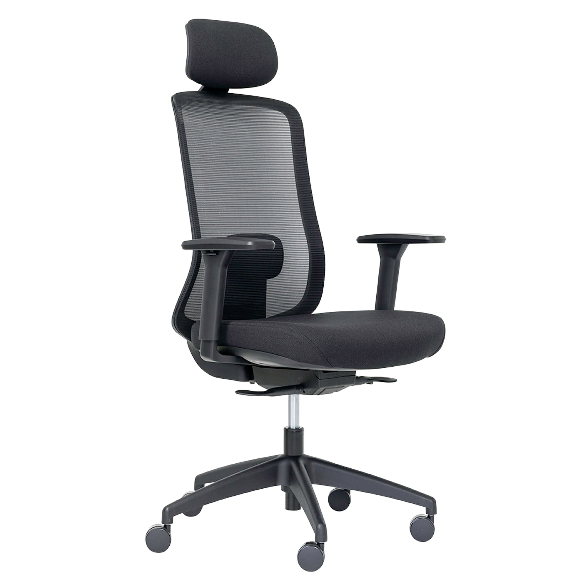 Front angle view of Buro Elan Headrest White and Grey against a white studio background