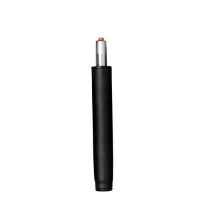Buro 111-5 replacement gas lift standing upright, black cylinder body with a chrome upper tube and a red release pin on top