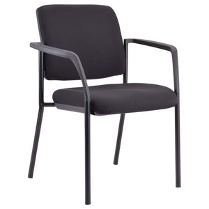 Buro Lindis 4 Leg Chair Black Powdercoat Frame With Arms Fabric Black - image 1