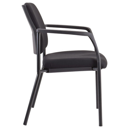 Buro Lindis 4 Leg Chair Black Powdercoat Frame With Arms Fabric Black - image 3