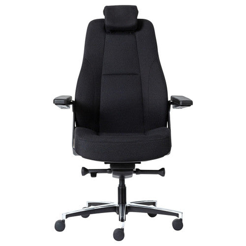 Side profile of Buro Maverick 24/7 Controller Chair showing extra-high backrest and headrest