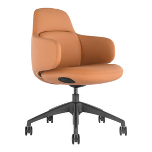 Front angle view of Buro Odyssey Chair Tan PU against a white studio background