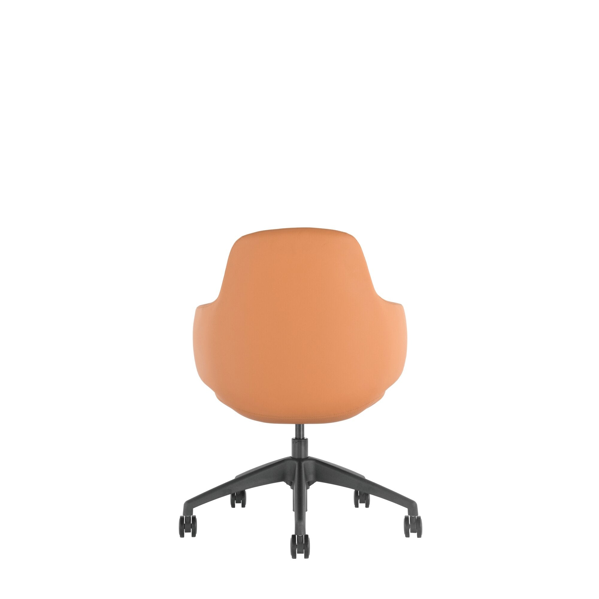 Alternate angle of Buro Odyssey Chair Tan PU showing the wraparound backrest and sculpted seat profile