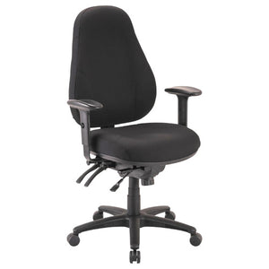 Buro Persona 24/7 ergonomic chair with arms in black fabric, front view