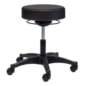 Front angle view of Buro Polo Stool Black against a white studio background