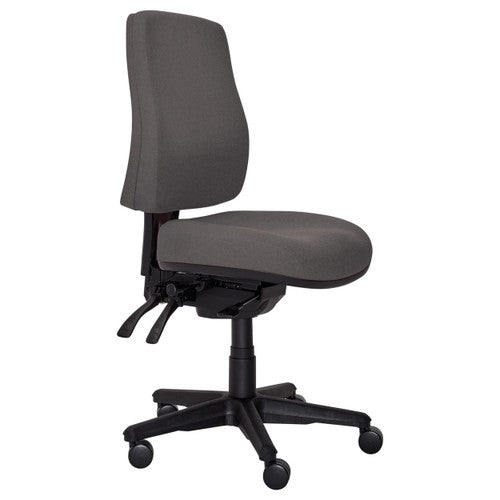 Buro Roma High Back Chair in Charcoal SafeTex front view without arms