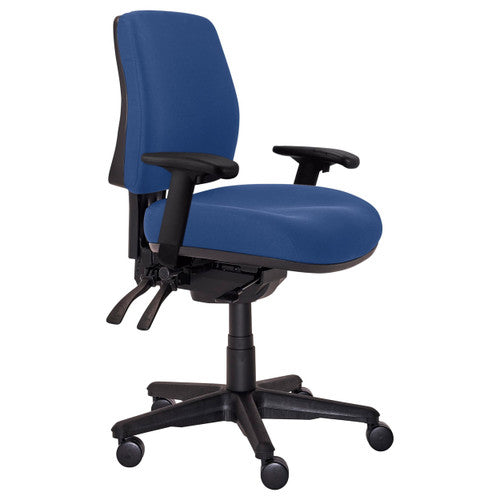 Buro Roma 3 Lever Mid Back Chair With Seat Slide With Arms Navy - image 1