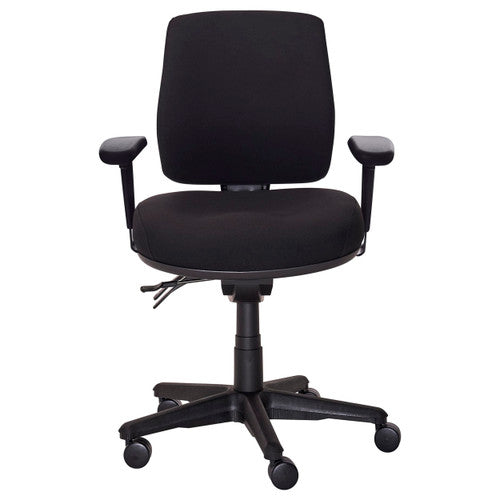 Buro Roma 3 Lever Mid Back Chair With Seat Slide and Arms Black - image 2