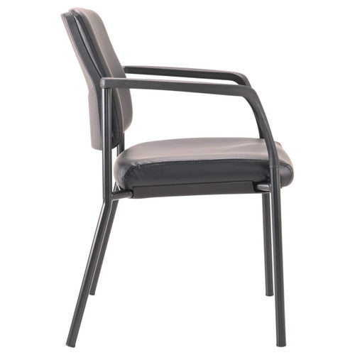 Close-up of Buro Lindis PU moulded foam seat and black powder-coated steel frame