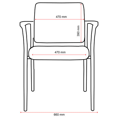 Stack of Buro Lindis 4 Leg chairs demonstrating stackable feature